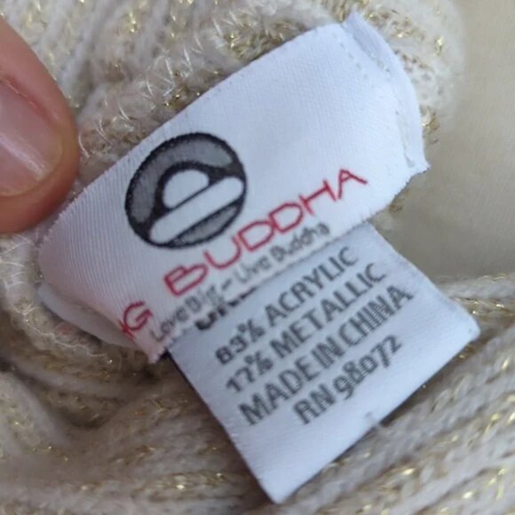 BIG BUDDHA CREAM GOLD PONCHO ONE SIZE - Picture 3 of 4